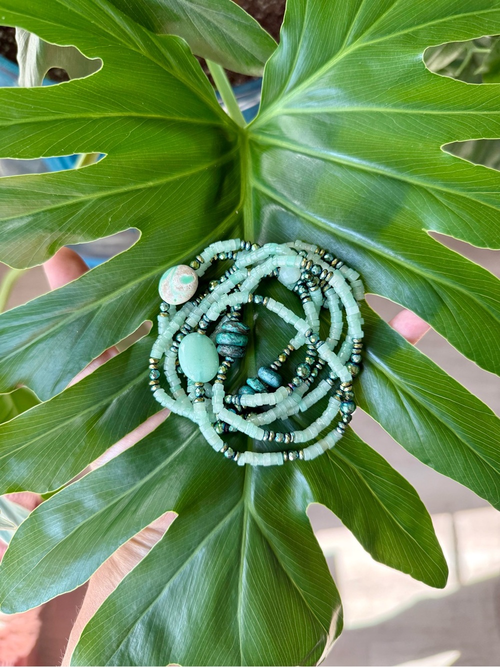 Jasper - Green aventurine - Hematite bracelet (one)